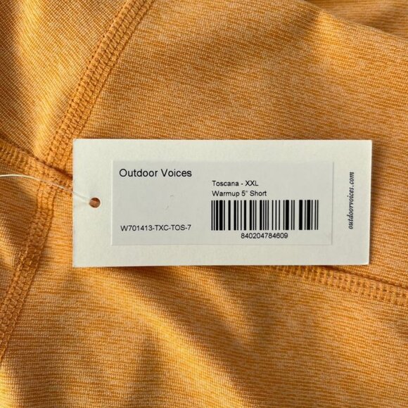 NEW OV Outdoor Voices Workout Shorts Toscana Orange - Picture 4 of 5